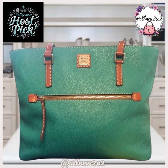 Dooney & Bourke Dark Green Pebble Leather Shopper New with Tags Host Pick
